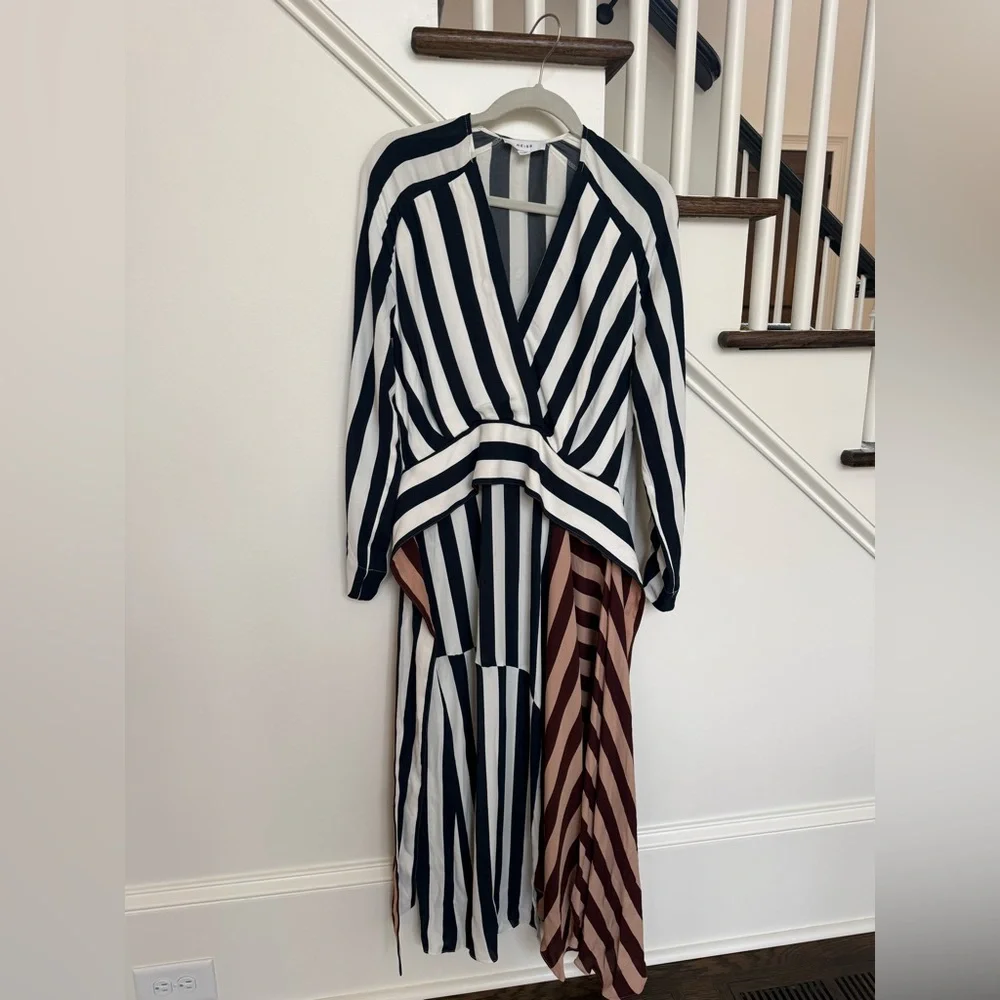 REISS Nola Colourblock Stripe Asymmetric Midi Dress – Excellent Condition - Picture 6 of 14
